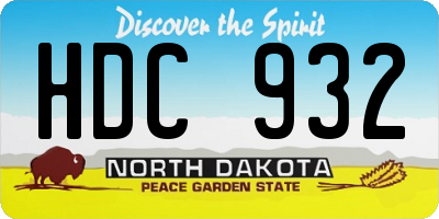 ND license plate HDC932