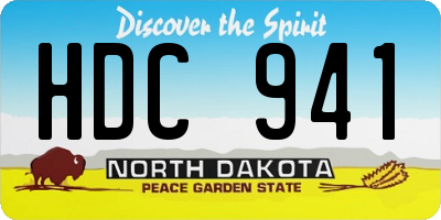 ND license plate HDC941
