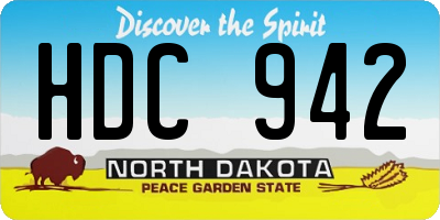 ND license plate HDC942