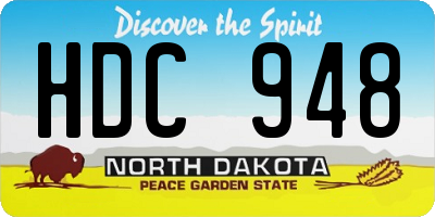 ND license plate HDC948