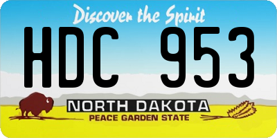 ND license plate HDC953