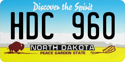 ND license plate HDC960