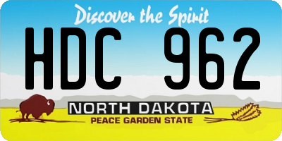 ND license plate HDC962