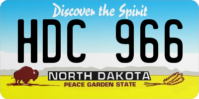ND license plate HDC966