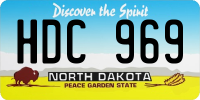 ND license plate HDC969