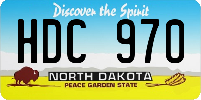 ND license plate HDC970