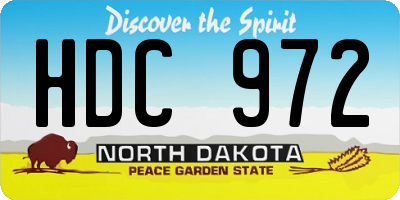 ND license plate HDC972