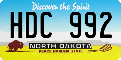 ND license plate HDC992