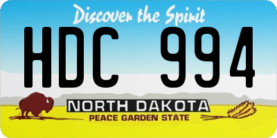 ND license plate HDC994