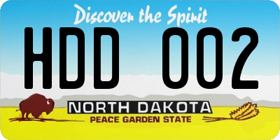 ND license plate HDD002