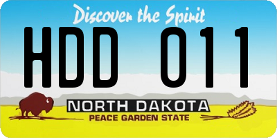ND license plate HDD011
