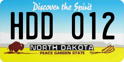 ND license plate HDD012
