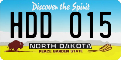 ND license plate HDD015
