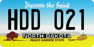 ND license plate HDD021