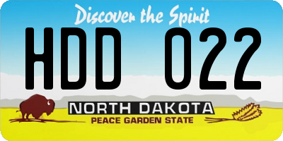 ND license plate HDD022