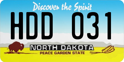 ND license plate HDD031