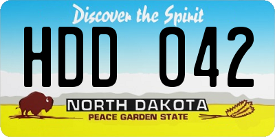 ND license plate HDD042