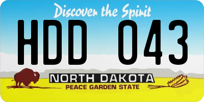 ND license plate HDD043