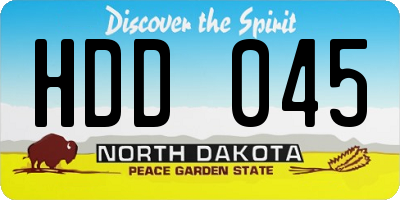 ND license plate HDD045