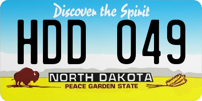 ND license plate HDD049