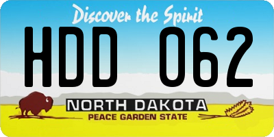 ND license plate HDD062