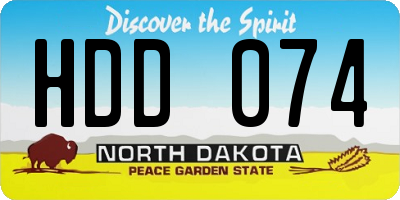 ND license plate HDD074