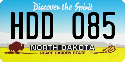 ND license plate HDD085