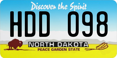 ND license plate HDD098