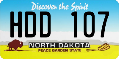 ND license plate HDD107