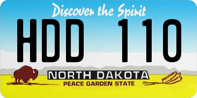 ND license plate HDD110