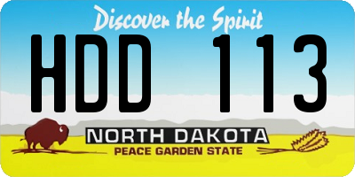 ND license plate HDD113