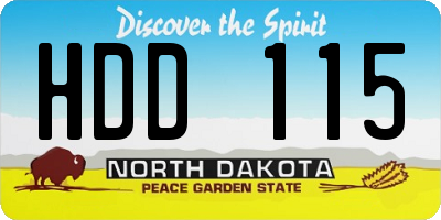 ND license plate HDD115