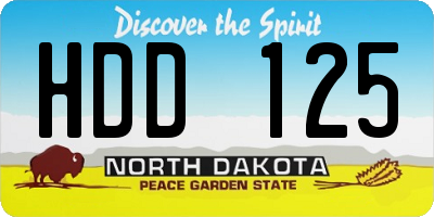 ND license plate HDD125