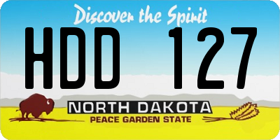 ND license plate HDD127