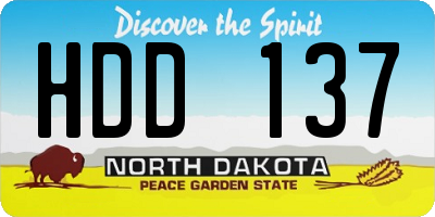 ND license plate HDD137