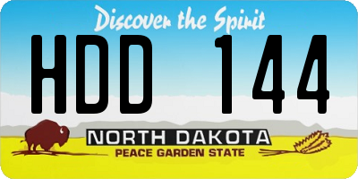ND license plate HDD144