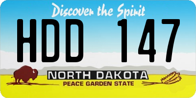 ND license plate HDD147