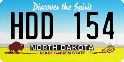 ND license plate HDD154
