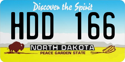 ND license plate HDD166
