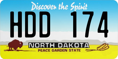 ND license plate HDD174