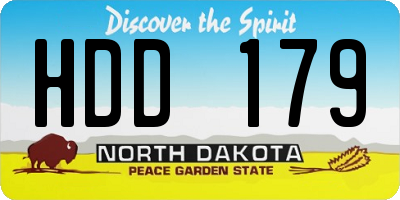 ND license plate HDD179