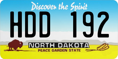 ND license plate HDD192