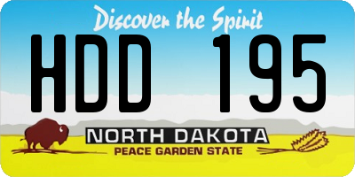 ND license plate HDD195