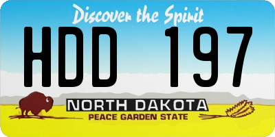 ND license plate HDD197