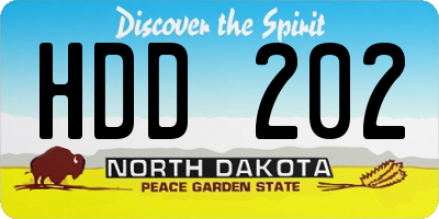 ND license plate HDD202