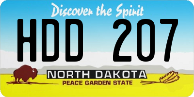 ND license plate HDD207