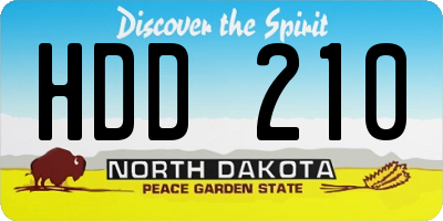 ND license plate HDD210