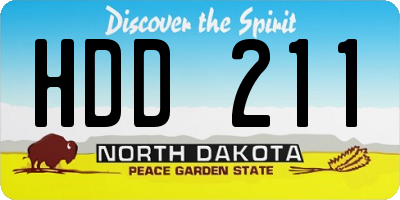 ND license plate HDD211