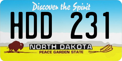 ND license plate HDD231