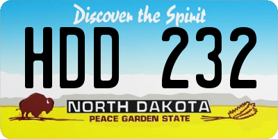 ND license plate HDD232